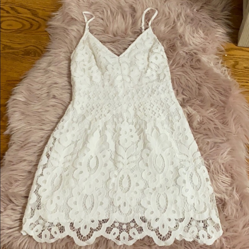 White Lace Mini Dress